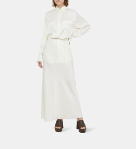 تنورة نازلي ساتان واسعة