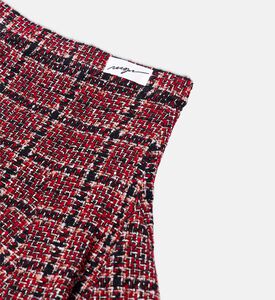 تنورة قصيرة واسعة مطرزة بنقشة مربعات