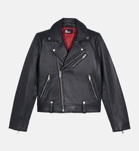 The Kooples Leather Zipped Biker Jacket, Packshot View