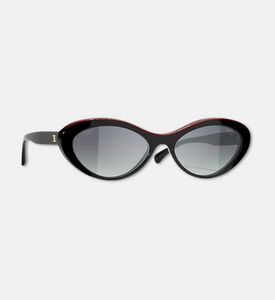 Chanel Gradient Lenses Logo-detail Cat-eye Sunglasses 57, Red, Packshot View