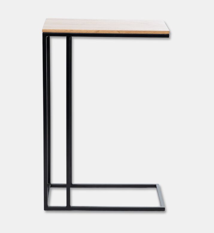 Home Deco and More Aston Wood Top Sofa Side Table, Black, 40x25-cm, Packshot View