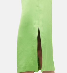 تنورة جيني من الساتان بفتحة جانبية