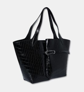 Liffner Calf Leather Belted Bag, Black, Packshot View