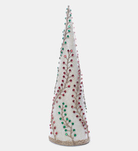 Embellished Flocked Cone Tree Embellished Flocked Cone Tree
