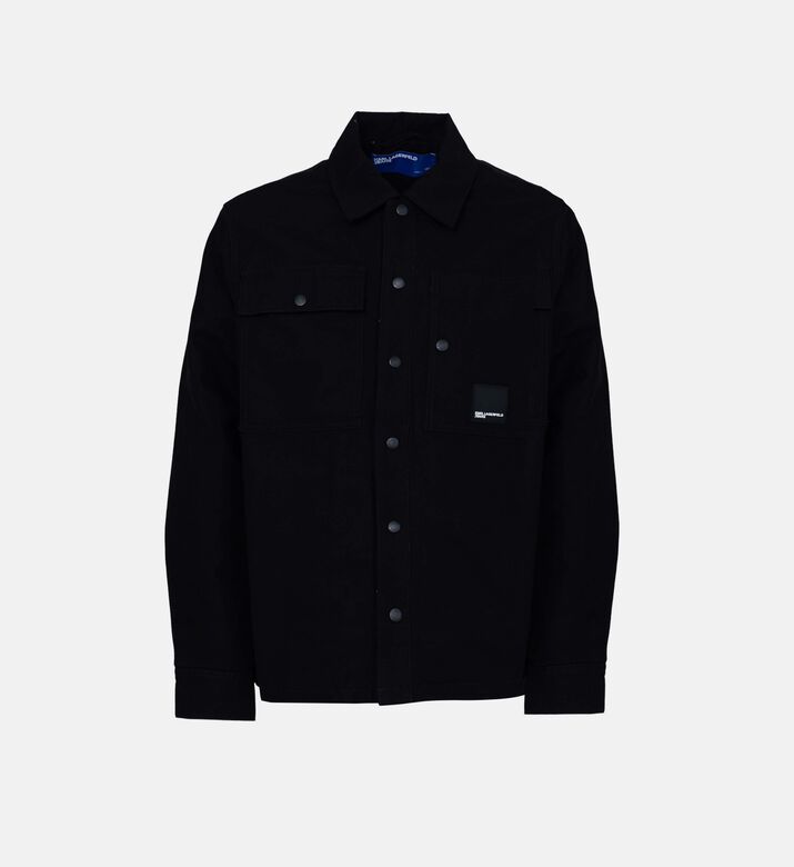 جاكيت بنمط قميص فضفاض كانفاس