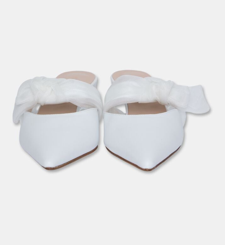 Atana Tonal Pleated Bow Side Tie Mules, Packshot View