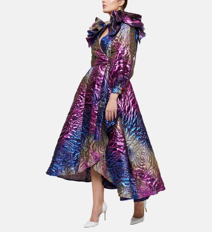 Decorative Shoulder Midi Dress