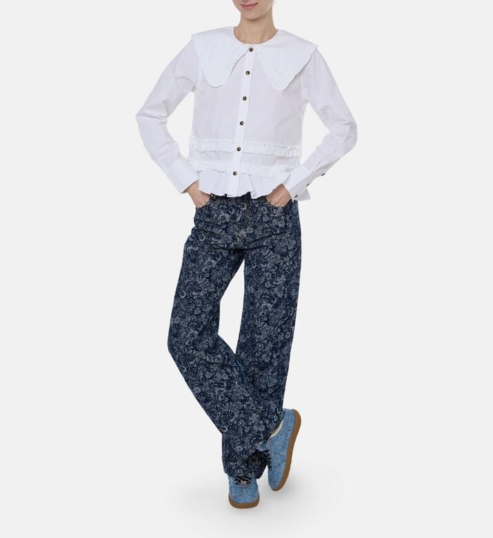 Ganni Shirt, Ivory, 38, Model View
