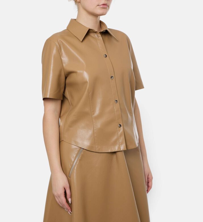Nanushka Leather Short-sleeve Shirt, Model View