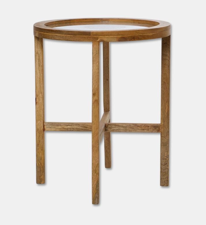 Home Deco and More Large Round-shape Table, Light-brown, 60-cm, Packshot View