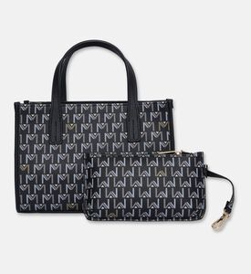 Maya.M The Baby Monogram Tote Bag Pouch Set, Black, Packshot View