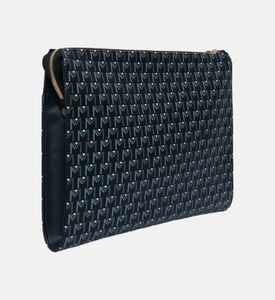Maya.M Vegan Leather Monogram Laptop Pouch, Packshot View