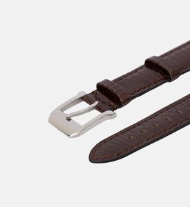 Camille Fournet Shiny Square Scale Watch Strap, Dark-brown, Packshot View