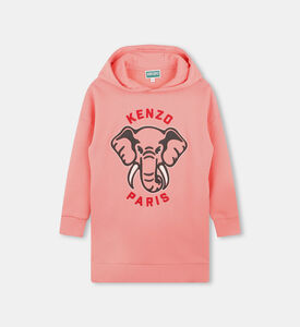 فستان بغطاء رأس بلوغو مطبوع من الأمام