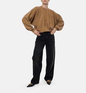 Isabel Marant Sauria Pleated Front Washed Sweatshirt, Model View Isabel Marant Sauria Pleated Front Washed Sweatshirt, Model View