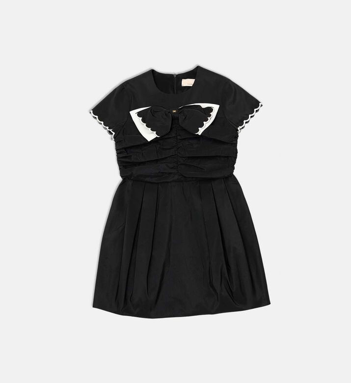 Scalloped Trims Pleated Dress
