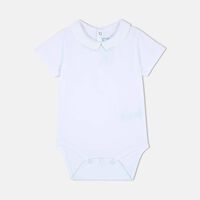 Embroidered Collar Short-sleeve Bodysuit