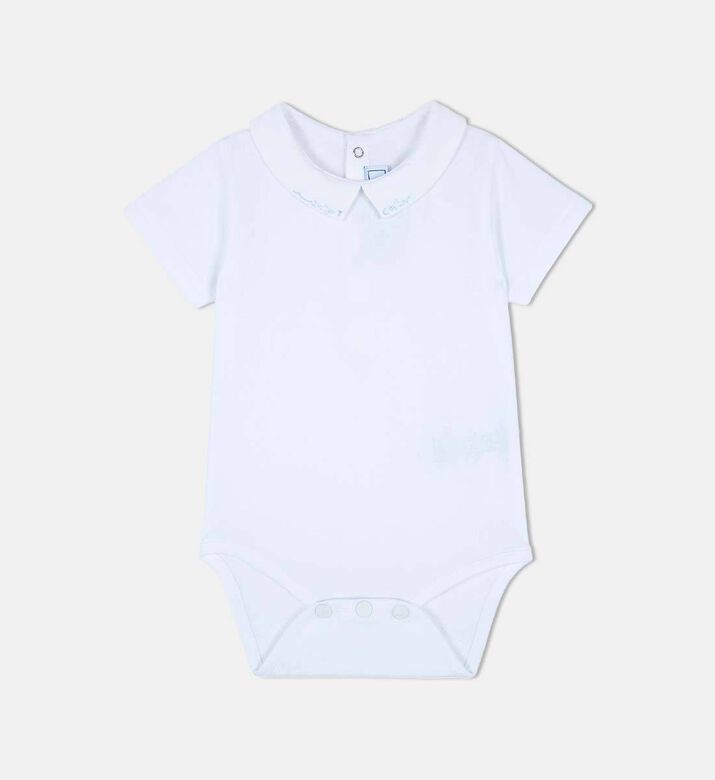 Embroidered Collar Short-sleeve Bodysuit