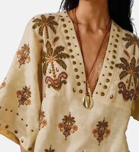 Coconut Tree Tapestry Tunic Mini Dress Coconut Tree Tapestry Tunic Mini Dress