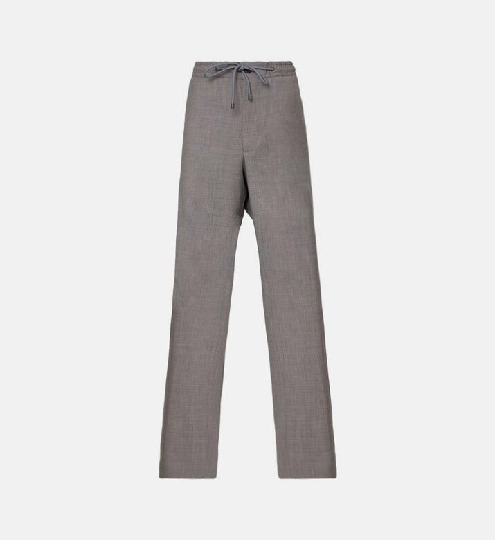 بنطال صوف بكر قابل للتعديل برباط