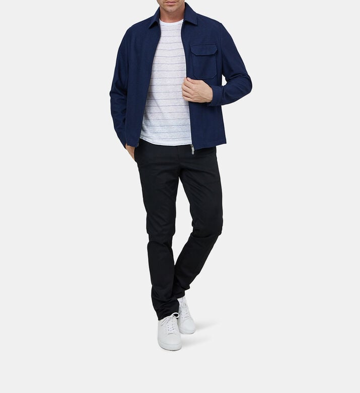 Linen Stripped Classic-fit T-shirt