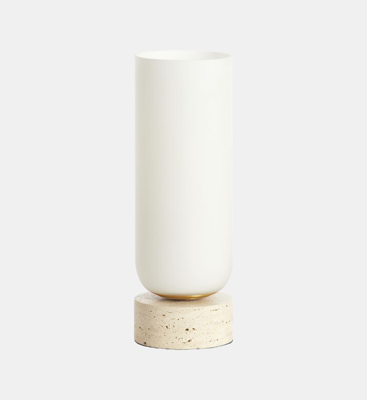Light and Living Rylano Glass Table Lamp, 12x47-cm, White, Packshot View