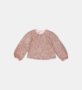 بلوزة بناتية مزينة بالترتر