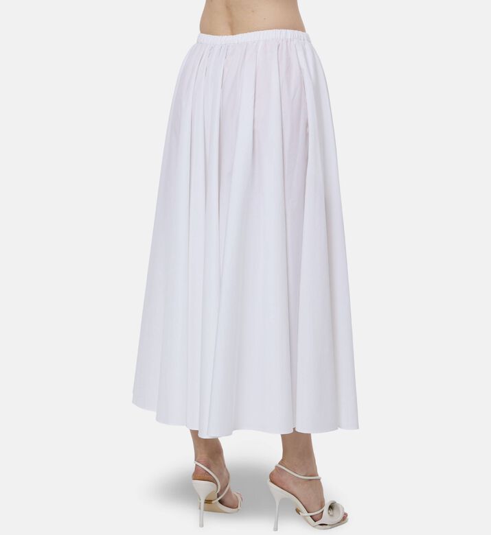 Patou Elasticated-waist Midi Skirt, Model View