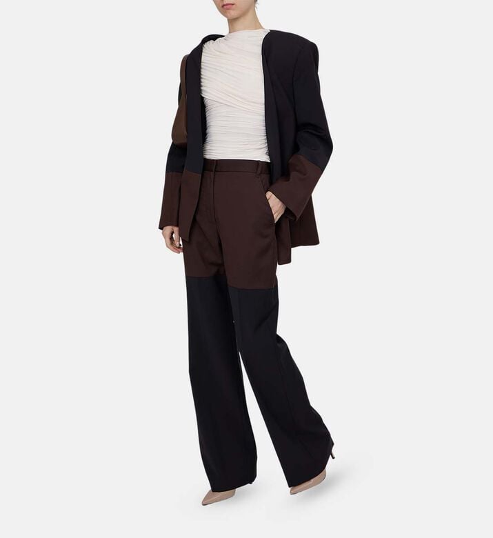 Two-tone Design Wide-leg Pants Two-tone Design Wide-leg Pants