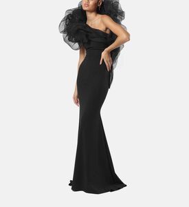 One-shoulder Sculptural Ruffle-detail Gown One-shoulder Sculptural Ruffle-detail Gown