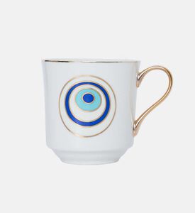 مجموعة قطعتان صينية بشكل كف وكوب بطبعة عين