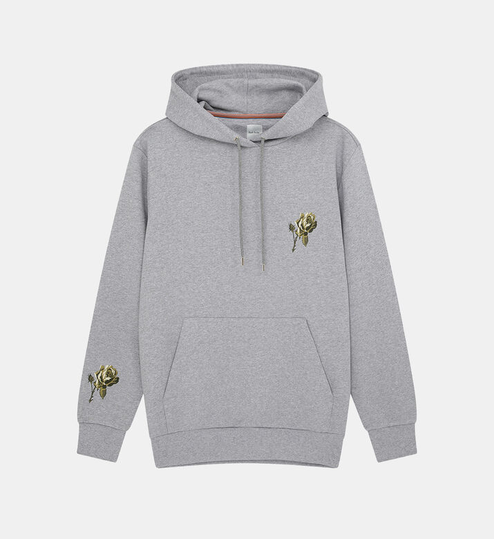 Rose Embroidered Organic Cotton Hoodie