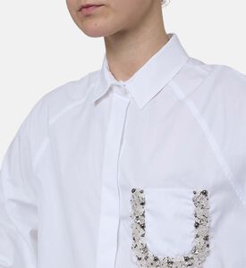Beatrice B Floral-embellished Long-sleeve Shirt, Model View