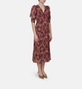 Graphic Print Three-quarter Sleeve Dress