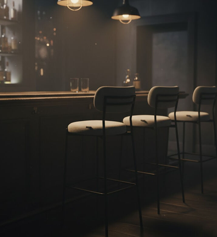 Home Deco and More Archie Fabric Steel Bar Chair Grey, Packshot View