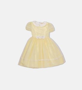 فستان مزين بأحجار الراين بأكمام قصيرة