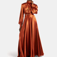 Satin Long-sleeve Dress