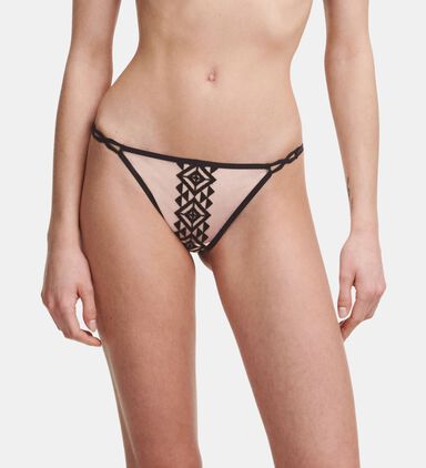 Traxx Embroidered Slip Thong