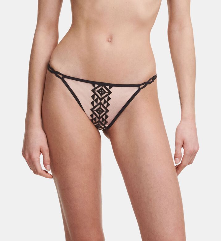 Traxx Embroidered Slip Thong