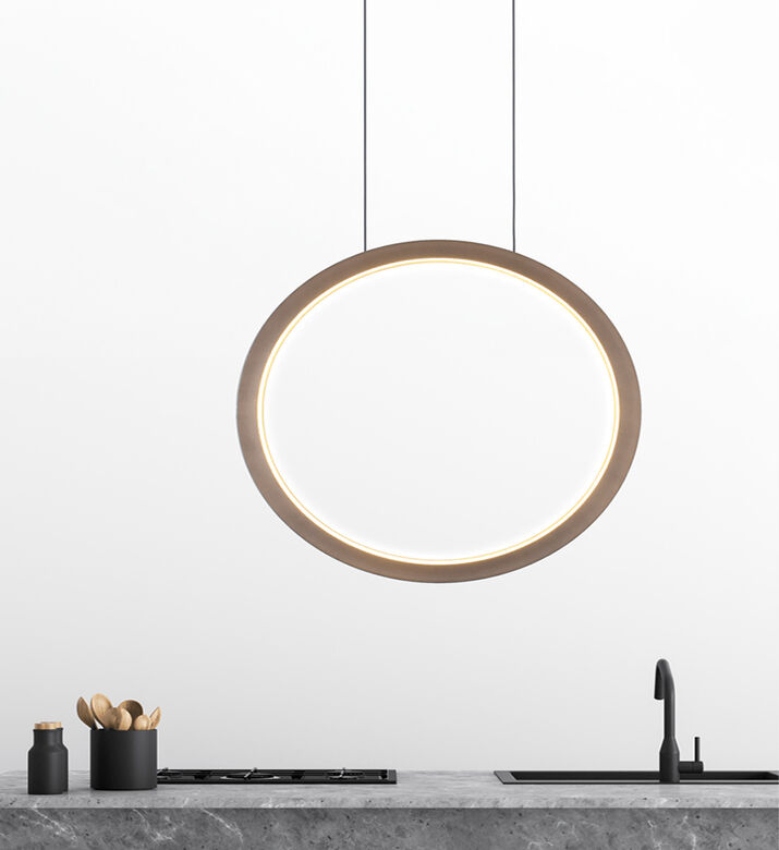 Masterlight Evy Ring-shape Ceiling Lamp, Brown, 70-cm, Packshot View