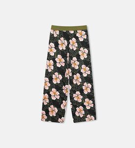 بنطال رياضي بنقشة أزهار من قطن خام