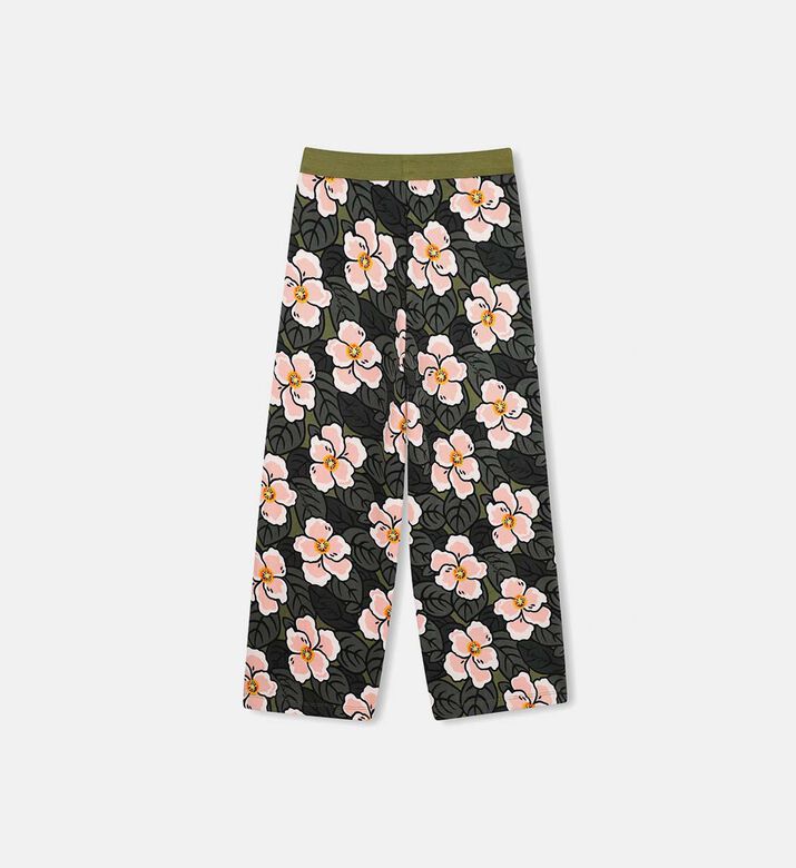 بنطال رياضي بنقشة أزهار من قطن خام