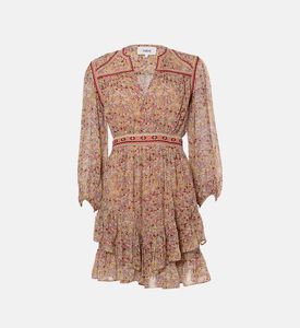 فستان لولي قصير مزين بنقشة أزهار