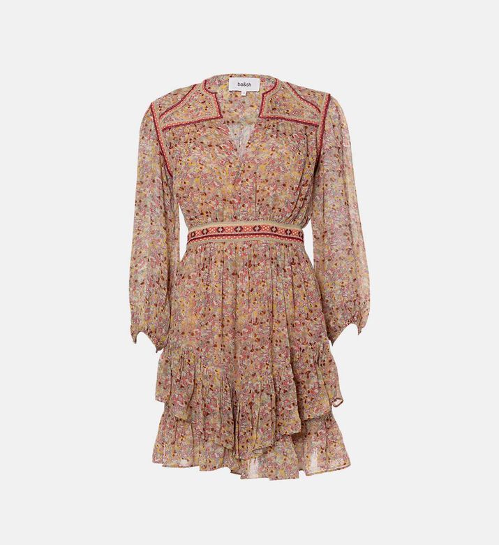 فستان لولي قصير مزين بنقشة أزهار