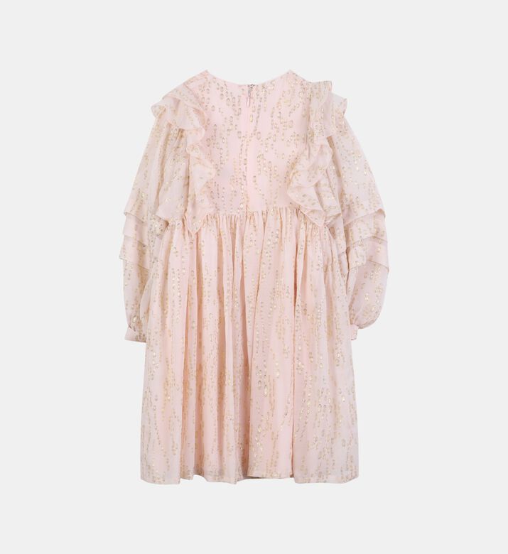 Sparkly Gold Foil Ruffled Dress