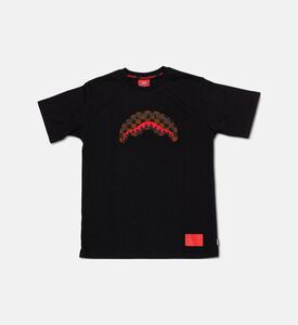 Sprayground Gold Crown Shark Teeth T-shirt, Black, 14y, Packshot View