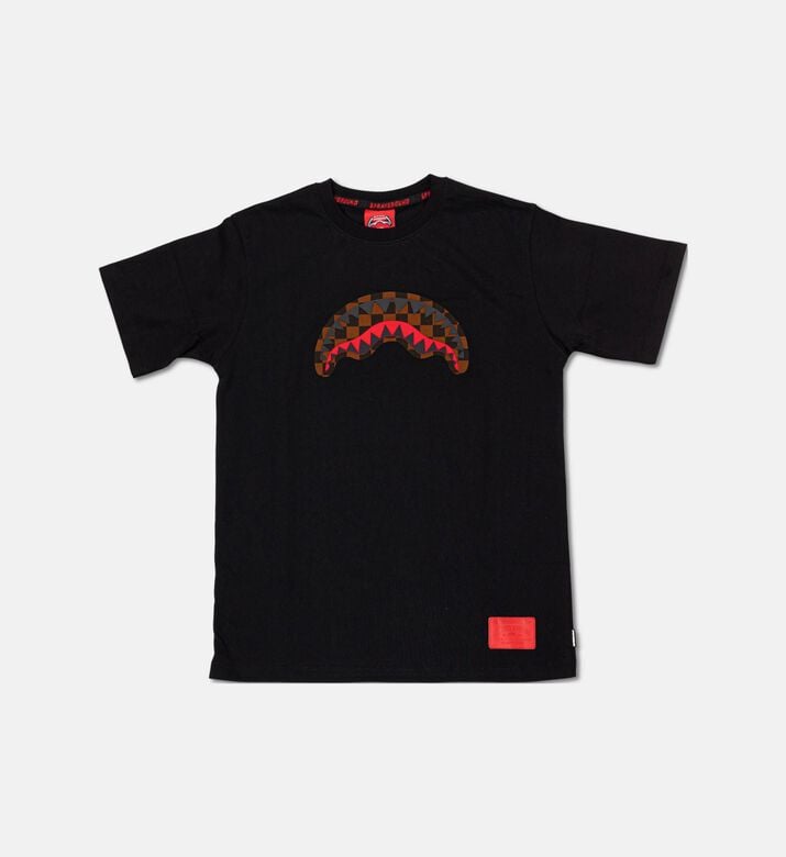 Sprayground Gold Crown Shark Teeth T-shirt, Black, 14y, Packshot View