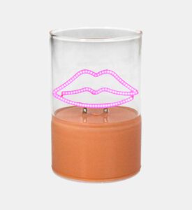 مصباح زخرفي مزين بشفاه بضوء ليد