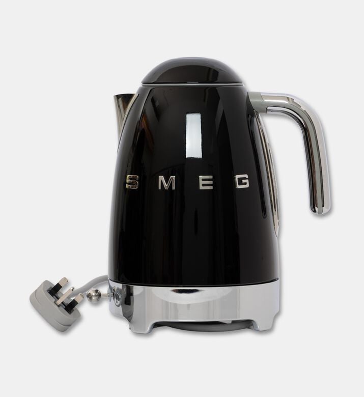 Smeg Standard Stainless Steel Kettle, Black, Packshot View