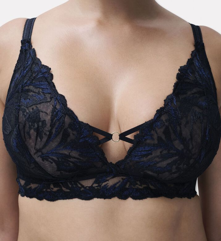 Chantelle Sheer Lace Wireless Bralette, Model View